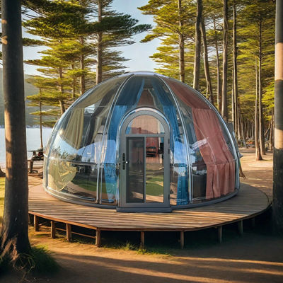 Σύγχρονο στυλ Διαφανές πολυκαρβονικό Bubble House Απομονωμένο Prefab Πικνίκ Θόλο σκηνή για το ξενοδοχείο Χρησιμοποιήστε πράσινο δοχείο υλικό