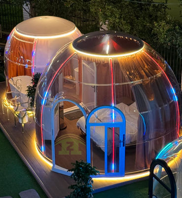 Σύγχρονο σχεδιασμό Full House Prefab εξωτερικό πολυανθρακικό διαυγές γεωδαισθητικό φουσκωτό θόλο σκηνή ξενοδοχείο εστιατόριο εστιατόριο-πράσινο PC σπίτια Glamping