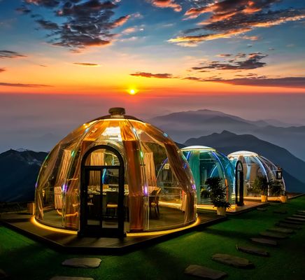 Ρομαντικό σύγχρονο σχεδιασμό Bubble House PC Dome Tent για εξωτερικούς εμπορικούς αναψυχή συναρμολογημένη καφετέρια Dome House για ξενοδοχεία